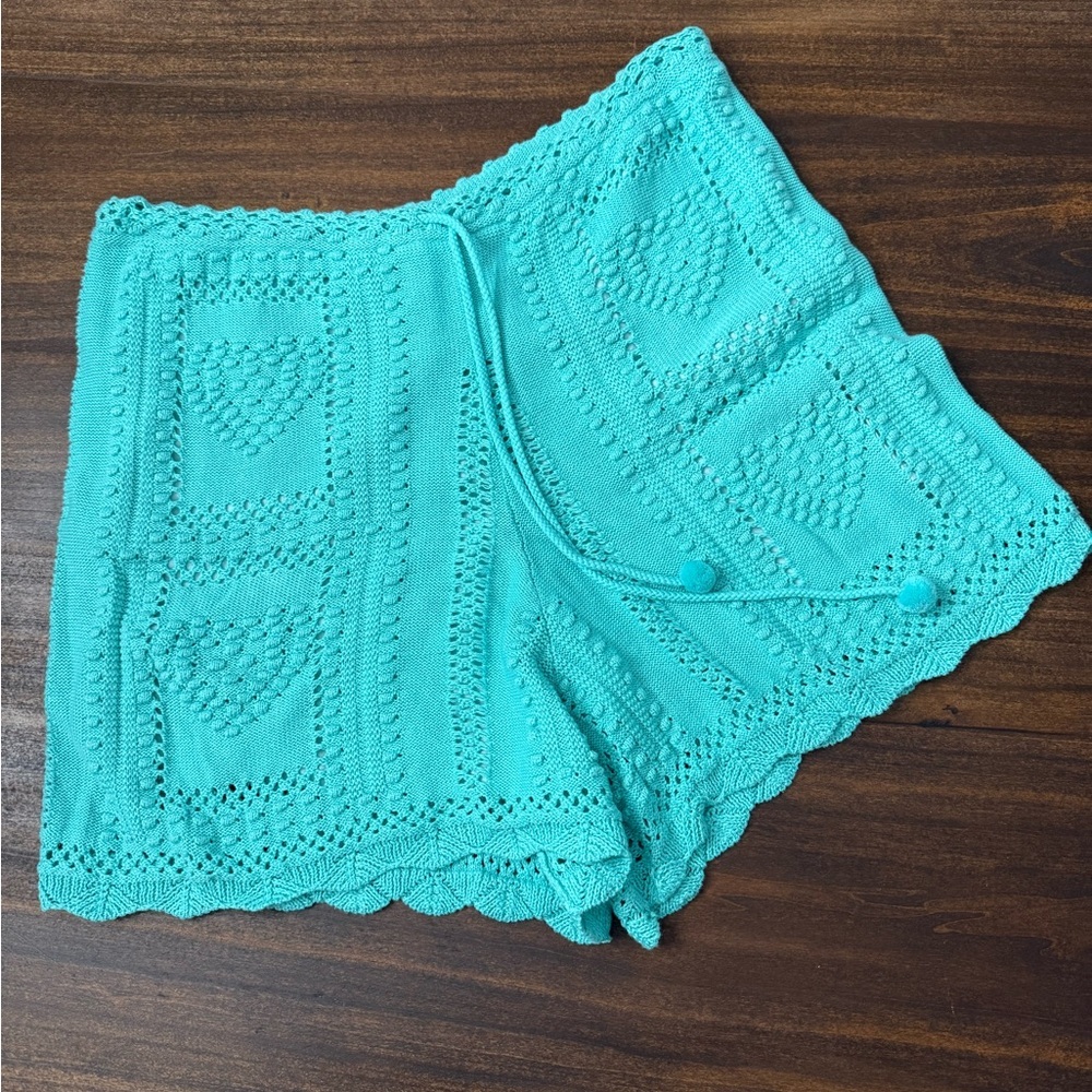Anthropologie- Farm Rio Crochet Tie Shorts - Picture 2 of 8